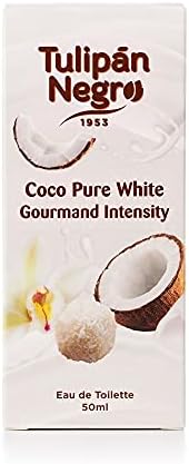 Tulipán Negro - Agua de Colonia Coco Pure White, Fragancia Dulce y Tropical, Colonia Unisex Ligera para Uso Diario, 50 ml