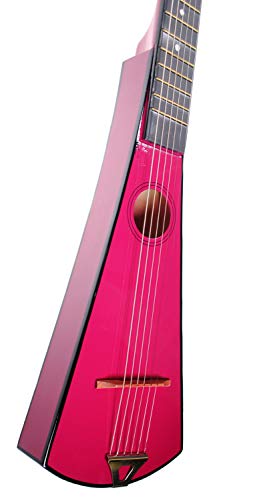 Shop4Omni Steel String Backpacker Travel Guitar with Bag (Red Wine)