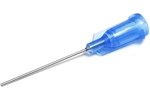 SANANTS 22 Gauge 1 Inch Industrial Blunt Tip Dispensing Needle with Luer Lock,Precision Applicator,Blue 20 PCS