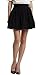 chouyatou Women's Double Waist Side Buttons Pleated Skirt (Medium, Black)