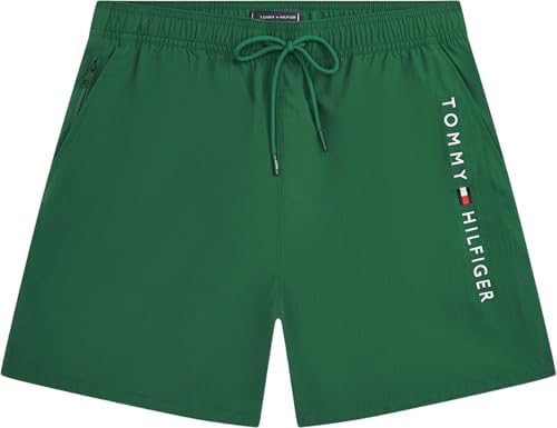 Short de Bain Moyen avec Cordon de Serrage et Poche zippée pour Homme, Vert (Street Green), Taille M