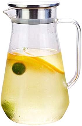 Pitcher/Water Carafe with Handle/Capacity: 1600/2000/2600ml Material: Borosilicate Glass with Polycarbonate lid-2