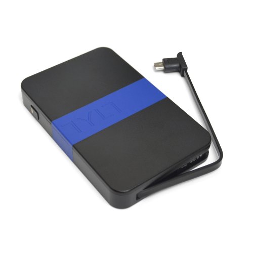 Tylt ENERGI 3K Battery Pack with Built-In Micro USB Cable and Universal USB Port - Retail Packaging - Blue