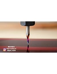 Amana Herramienta 51410-k Spektra Coated SC espiral Flauta Única, de plástico 1 8 de corte d 'O' X 1 2 CH X 1 8 SHK X 2 inch de largo up-cut CNC Router Bit con acabado de espejo