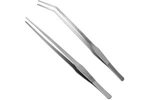 Aquarium Tweezers Extra Long 15 inches, Luxiv Stainless Steel Straight and Curved Tweezers 38cm Extra Long Tweezers for Fish 