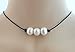 Bodai Freshwater Pearl Necklace Choker on Genuine Leather Cord for Women Girls