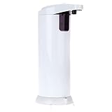 Automatico dispensador de jabon de acero inoxidable Sensor IR liquido desinfectante para las manos 250ML Blanco