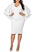 LaSuiveur Women's Batwing Sleeve V Neck Solid Bodycon Plus Size Dress