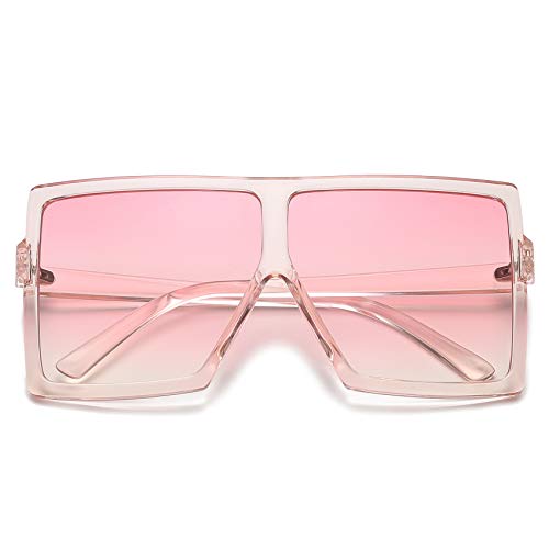GRFISIA Square Oversized Sunglasses for Women Men Flat Top Fashion Shades