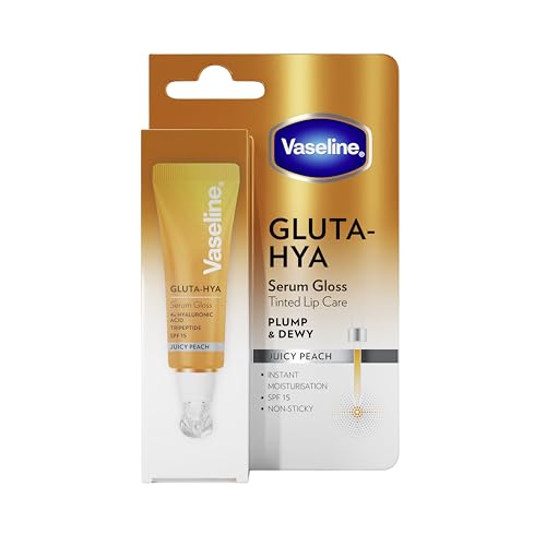 Sérum Labial Gluta-Hya Juicy Peach 10ml. Con ácido hialurónico, tripéptido, tecnología Glutaglow y SPF15. Color, volumen y protección. Hidratación al instante y acabado gloss no pegajoso.