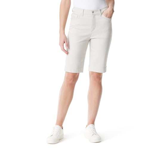 Gloria Vanderbilt Women’s Amanda Bermuda High Rise Short Standard, Warm Grey