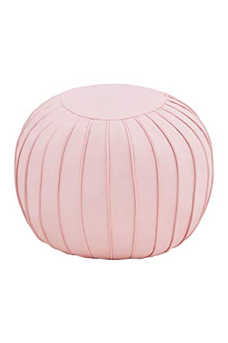 Comfortland Unstuffed Round Pouf Foot Stool for Christmas Medium Storage Ottoman Seat Decorative Bean Bag Floor Chair Foot Rest Pillow for Living Room, Bedroom, Kids Room and Wedding (Pink)