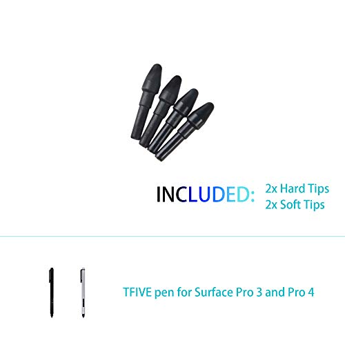 4 Pcs Replace Pen Tips, for TFIVE Pen for Surface Pro 3 and 4, Two Hard and Two Soft - Thumbnail 3