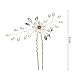 SUMAJU Wedding Hair Pins Set, 2 Pack Silver Crystal Rhinestone Bride Hair Pins,Bridal Hair Pieces Hair Accessories for Women Wedding