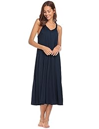 Camisón sin mangas para dama, algodón, cuello en V, vestido de satén, corte químico, S-XXL