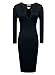 OFTEN Women Lady Keyhole with Metal Buckle Bodycon Pencil Party Dress,Black,Large