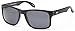 Gamma Ray Stealth Polarized UV400 Flat Black Updated Square Wayfarer Sunglasses in Shatterproof Nylon Frame