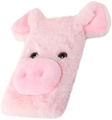 VILLCASE Plush Phone Case for Huawei P30 Pro, Cute Case Cartoon Pig Phone Shell, Soft Phone Cover Protective Shockproof Back Case for Huawei P30 Pro (Pink)
