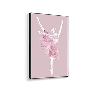 Framed Canvas Home Artwork Decoration Elegant Ballerina Canvas Wall Art for Living Room, Bedroom - 16x24 inches