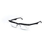 Adlens Focus Adjustable Eyeglasses -4D to +5D Diopters Myopia Magnifying Reading Glasses Variable Strength (Black)