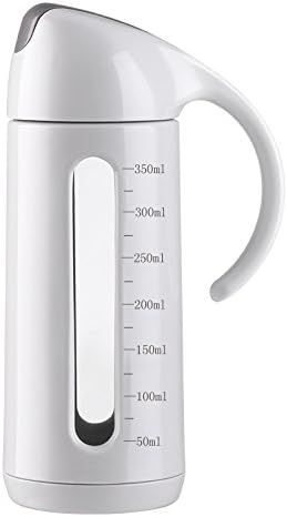 Olive Oil Dispenser Bottle Glass Vinegar Dispenser Saucer Dispenser for Kitchen Auto Open-Close (white)