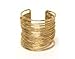 Wire Metal Coil LEAD FREE Thin Cuff Gold Tone Bangle Bracelet- GIFT BOXED