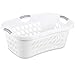 Sterilite 12108006 1.25 Bushel/44 Liter Ultra Hip Hold Laundry Basket, White Basket w/ Titanium Inserts, 6-Pack