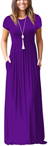 ZIKKER Women's Loose Plain Maxi Dresses Casual Long Dresses Pockets
