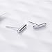 S.Leaf Sterling Silver Stud Earrings for Women Small Tiny Hypoallergenic Second Hole Bar Earrings Best Friend Birthday Gifts for Women Trendy Sister Mom Wife Womens Her Friend Party (Thick_Bar_Silver)