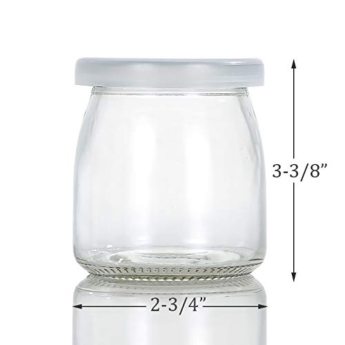 Kingrol 30 Pack 7 oz Glass Jars with Lids, Replacement Pudding Yogurt