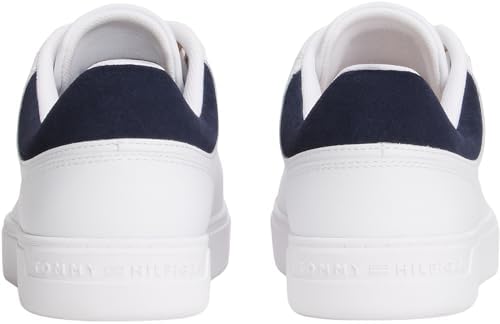 Damen Cupsole Sneaker Casual aus Leder, Weiß (White/Space Blue), 35