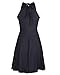 OUGES Women's 2025 Summer Black Halter Neck Sleeveless Tie Back Swing A-Line Sundress Cocktail Dress(Black,M)
