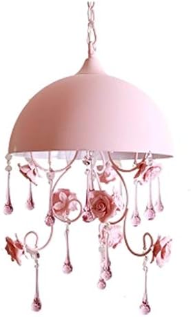 BAIF Half Circle Restaurant Rose Pastoral Candlestick Rose Flower Creative Iron Staircase Bedroom Princess Lamp E14 * 3A + (Size: 30cm)