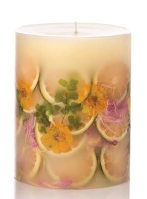 Rosy Rings Lemon BLOSSOM38; Lychee Medium 6.5 Inch 200 Hour Pillar Botanical Scented Candle
