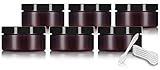 Amber Plastic (BPA Free) Refillable Low Profile Jar