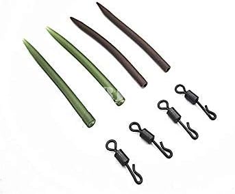 Sellify Fishing Lures - 20PCS Carp Fishing Anti Tangle Kits Large/Small Anti Tangle Sleeves with UK8# Quick Change swivels Accessories for carp Fishing - (Color: Large Size Sets)