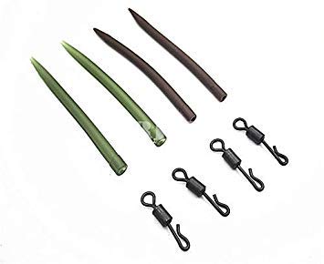 Sellify Fishing Lures - 20PCS Carp Fishing Anti Tangle Kits Large/Small Anti Tangle Sleeves with UK8# Quick Change swivels Accessories for carp Fishing - (Color: Large Size Sets)