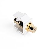 Leviton 40830-BWY QuickPort RCA, Gold-Plated Connector with Yellow Stripe, White