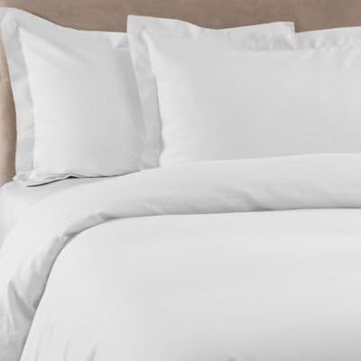 100% Turkish Cotton Sateen Double Stitched White Pillow Shams (Queen) - Pack of 2 - 600 Thread Count