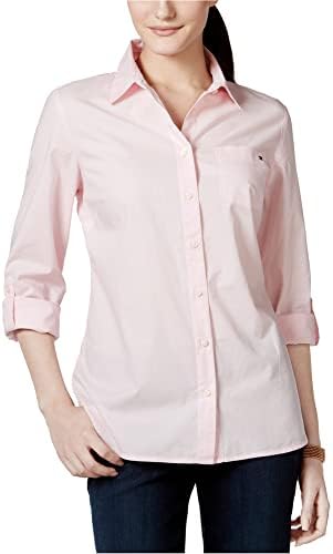 Tommy Hilfiger womens Classic Long Sleeve Roll Tab Button Down