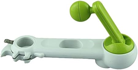 Xjoyous Premium Quality New Multifunction 6 in 1 Can Bottle Jar Manual Opener 6 Way Opener Kitchen Tool Green &amp; White