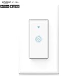 Smart WIFI Light Switch In Wall, Wireless Lighting On/Off, Remote Control Your Fixtures From Anywhere, Work With Alexa / Google Assistant ,support Android and IOS APP, 15A (Need Neutral wiring) (J909)