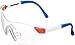 Sellstrom 70301 Dyno-Mites Safety Glasses with Adjustable Temples, Child Size, Clear Lens, Red/White/Blue Frame