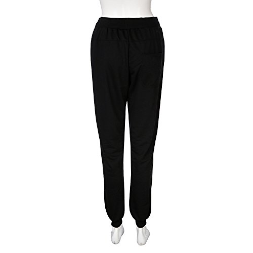 TIMEMEANS Mens Long Trousers Tracksuit Fitness Workout Joggers Gym Sweatpants Black - Thumbnail 4