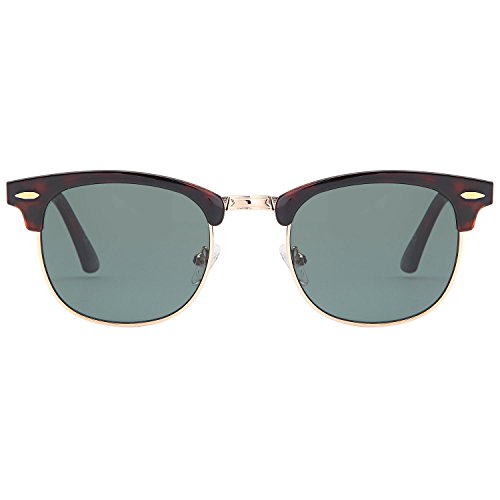 ALTEC VISION Vintage Retro Classic Half Frame Horn Rimmed Sunglasses with Polycarbonate Lenses