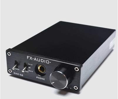 SDSFFGFH Audio switch speaker Sunzimeng DAC-X6 Fever HiFi Fiber Coaxial USB Amp Digital Audio DAC Decoder 24BIT/192(Silver) (Color : Black)