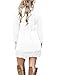 Afibi Women's Long Sleeve A-Line Lace Stitching Trim Casual Dress (Medium, White)