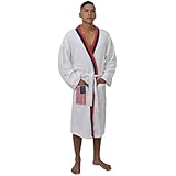 Robes and Wraps International Pty Ltd Quality Mens and Ladies Luxurious Cotton Velour Bathrobe With American Flag Pocket Feature