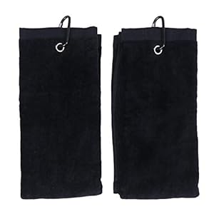 SNOWINSPRING 2 Pieces Microfiber Towel Cleaning Towel with Clip for Yoga Camping Gym (Black, 24inch x 16inch)