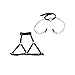 MyCHIC Women's PU Leather Harness Collar Cupless Bra Open Mouth 2 Pcs Lingerie Set